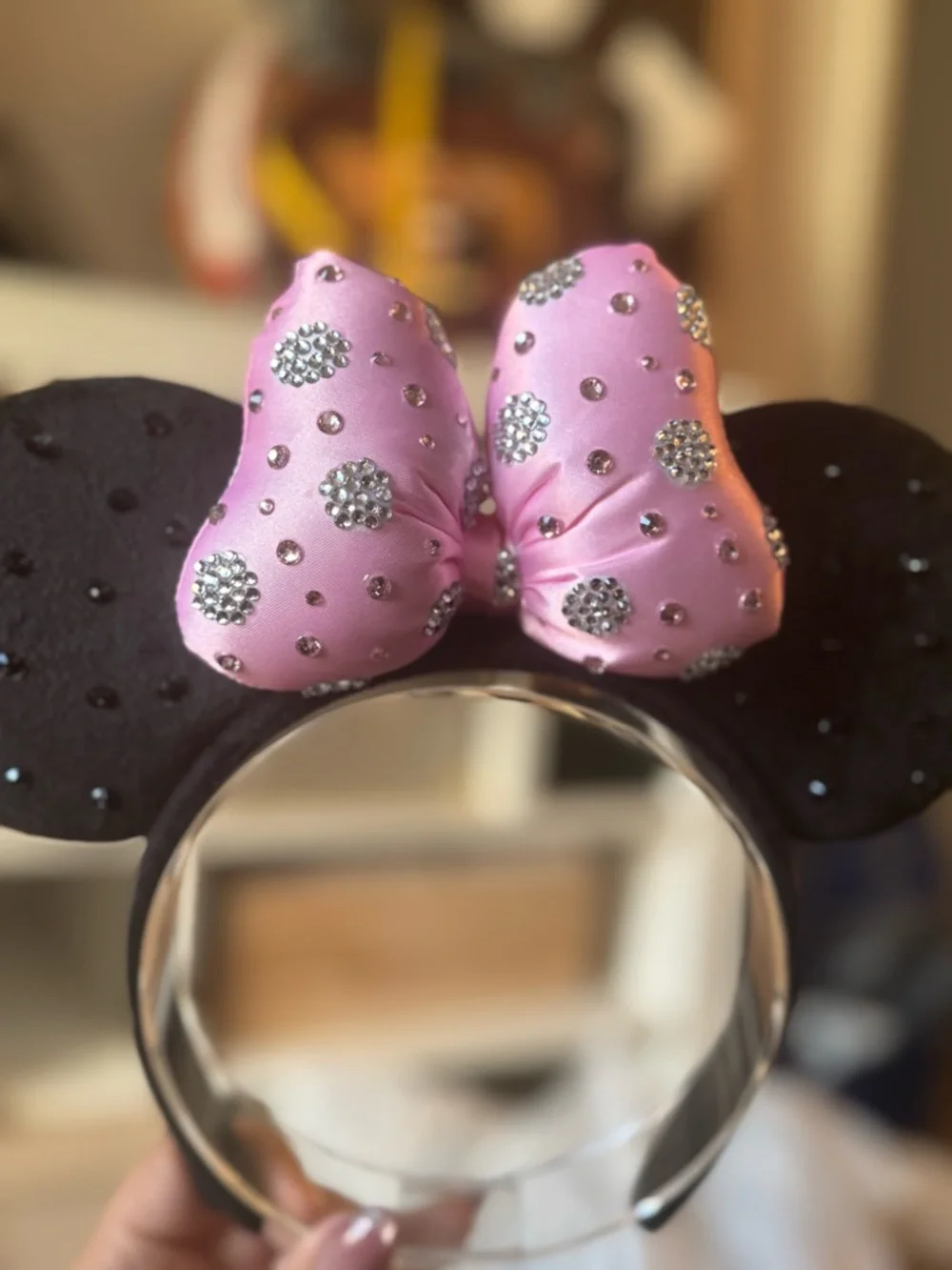 Pink Rhinestone Mouse Ears - Picture 2 of 5